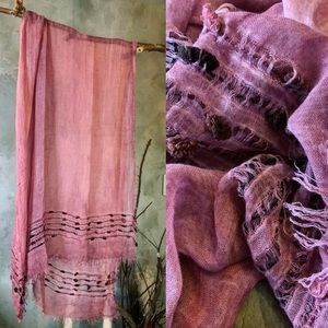 Cotton scarf unisex soft warp washed red